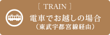 電車でお越しの場合（東武宇都宮線経由）